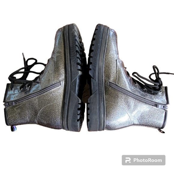 Patrizia Poweress Chunky Platform Gunmetal Metallic Combat Boots EU 36/US 6 - Picture 6 of 11